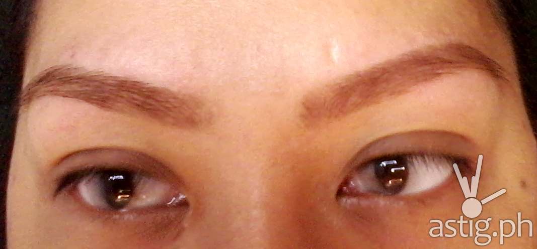 Eyebrows after being dyed with Browhaus ColorTweak