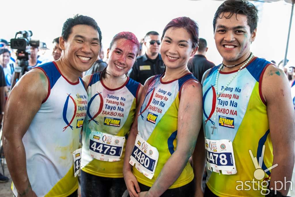 The Biggest Loser Pinoy Edition Doubles contestants Christian Du, Tin and Dianne Obsina, and grand winner Bryan Castillo