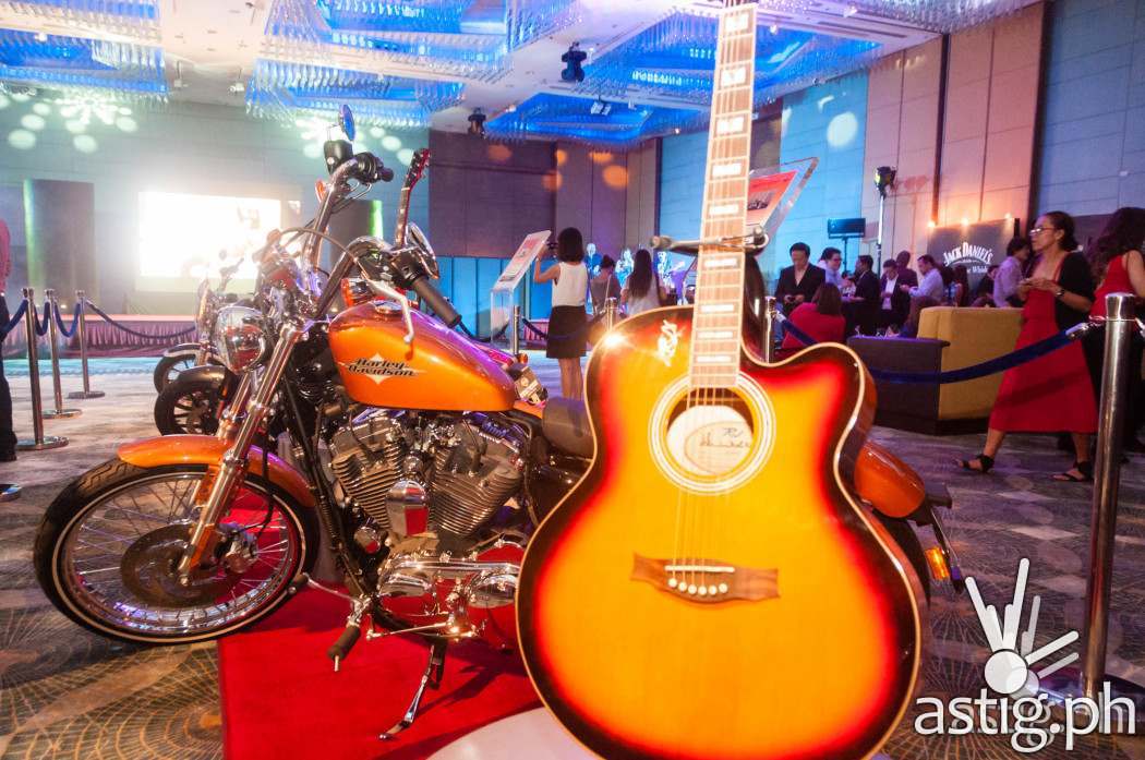 Harley Davidson motorbikes and RJ Guitars at Marriott Hotel Manila
