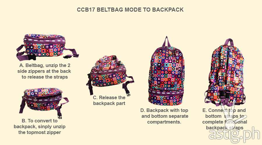Parachute Bags: how to convert a convert belt bag into a backpack