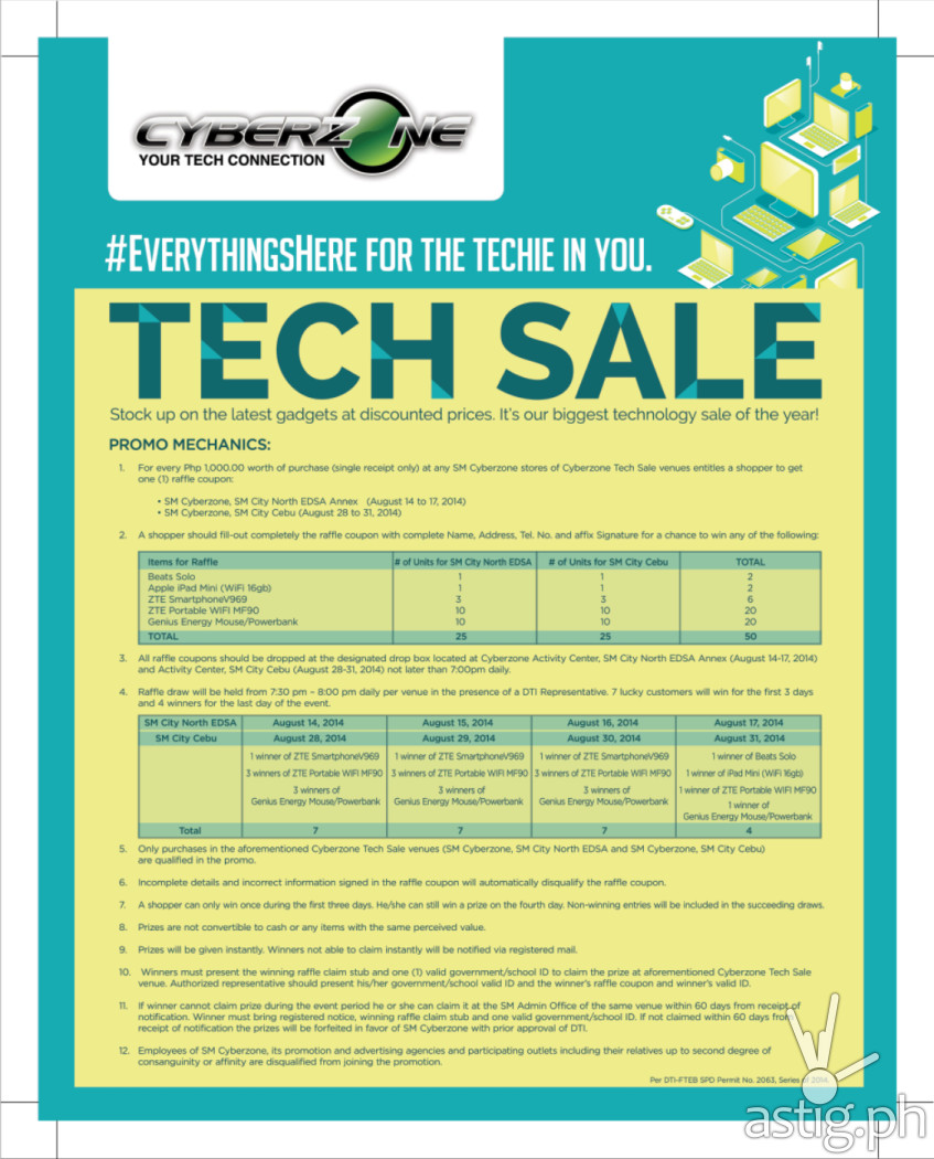 SM Cyberzone Tech Sale 2014 poster