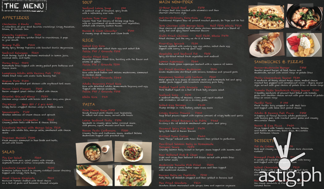 Livestock Restaurant & Bar menu with price