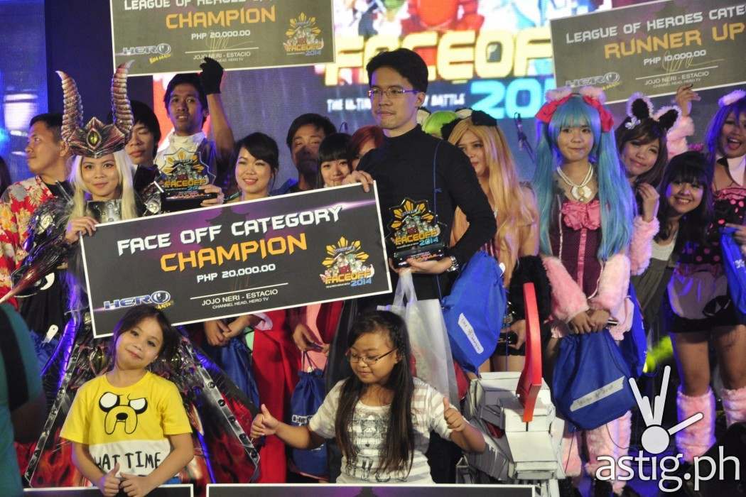 Best of Anime 2014 winners gather onstage with their victory pose