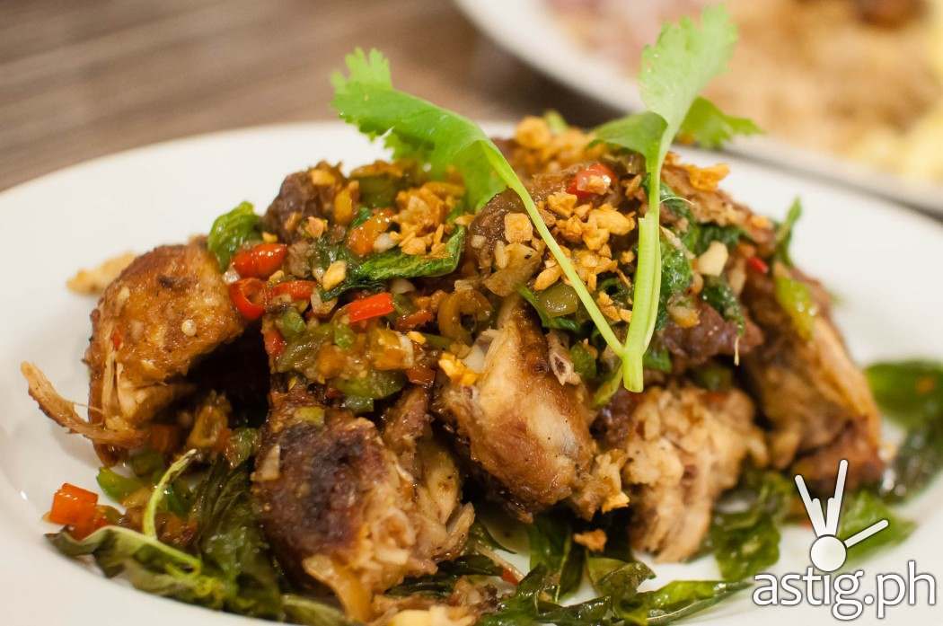 Stir fried spicy chicken in basil leaves (245 PHP) - Sweet Chili by Gerry's Grill