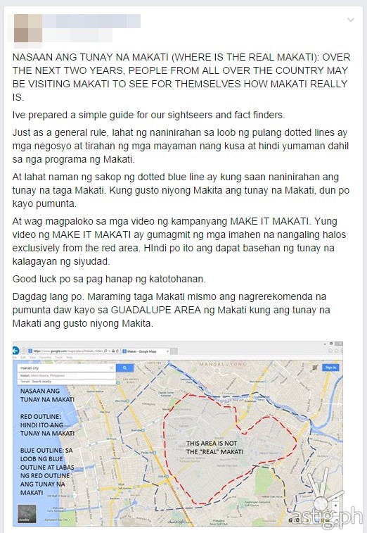 Nasaan ang tunay na Makati post Facebook snapshot
