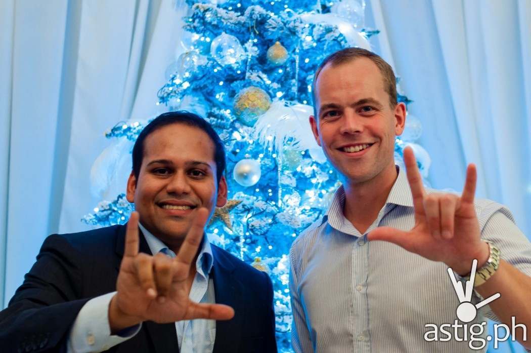 Subir Lohani, Managing Director for Carmudi Philippines (left) Erwin Sikma (Carmudi founder) doing the love hand-sign for ASTIG.PH