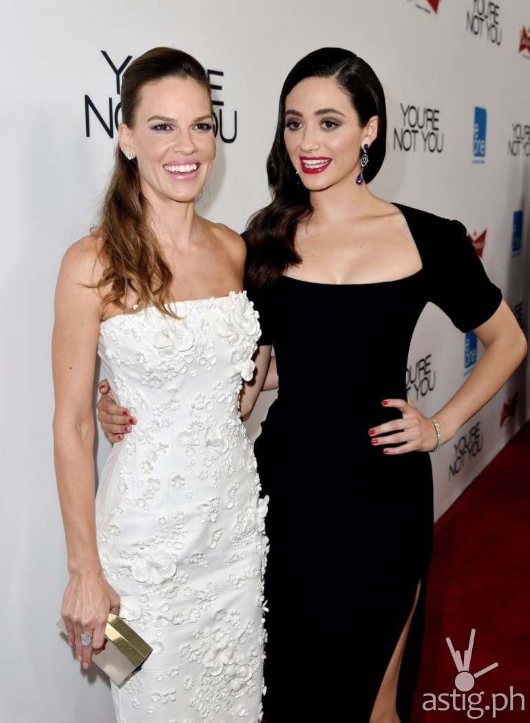 Hilary Swank and Emmy Rossum at the premiere of You're Not You