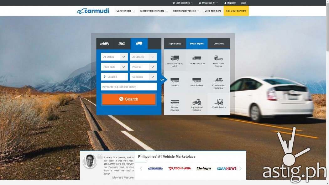 The new Carmudi Philippines website offers a more focused user experience, allowing users to buy or sell cars in just two minutes