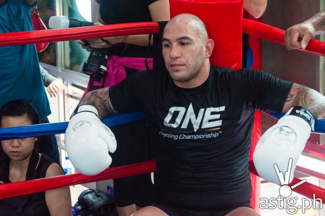 Brandon "The Truth" Vera at the ONE FC: Warrior's Way open workout in Taguig City, Philippines