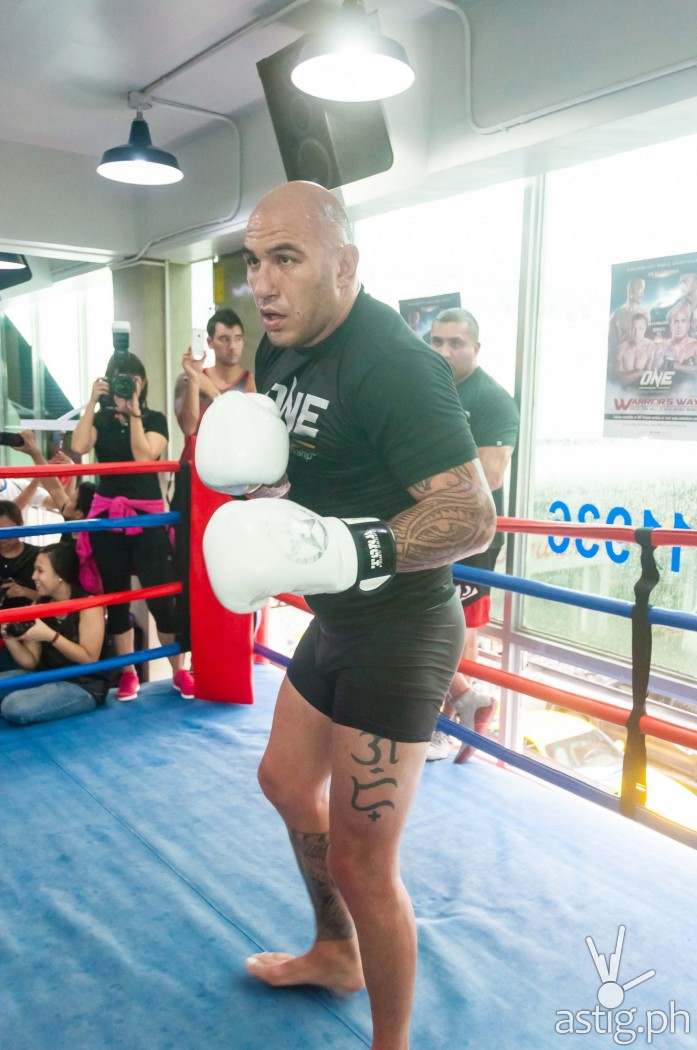 Brandon "The Truth" Vera at the ONE FC: Warrior's Way open workout in Taguig City, Philippines