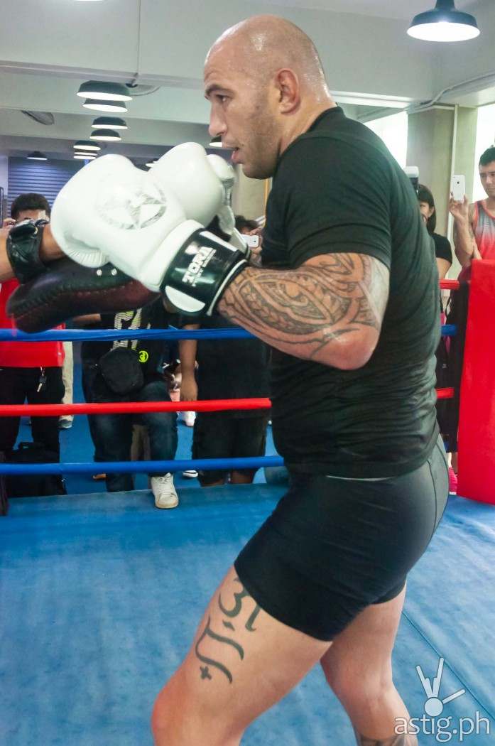 Brandon "The Truth" Vera at the ONE FC: Warrior's Way open workout in Taguig City, Philippines