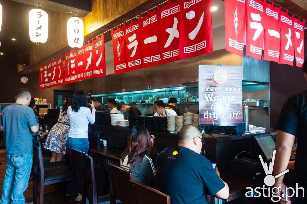 The interiors of Ramen Sora is designed to transport you to Sapporo, Japan