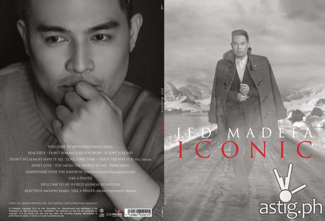 Jed Madela's ICONIC CD cover (front and back)