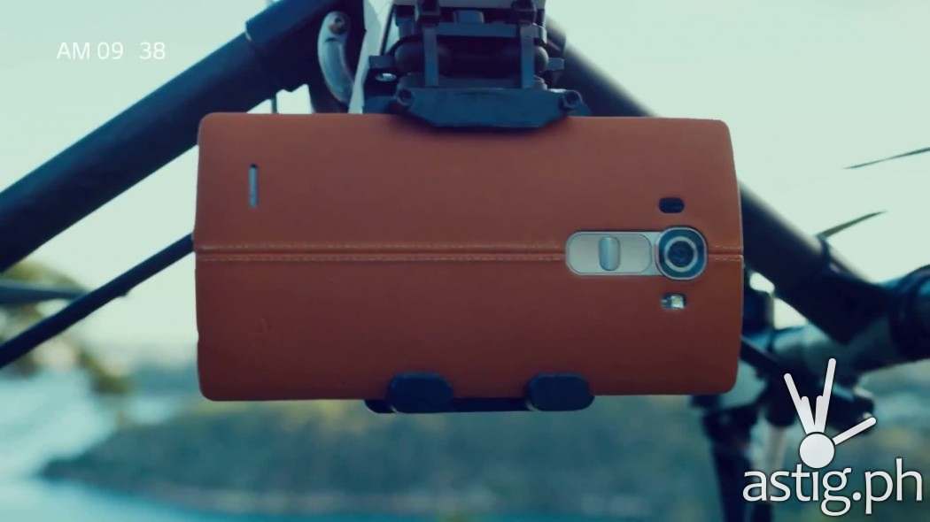 LG G4 mounted on a quadcopter