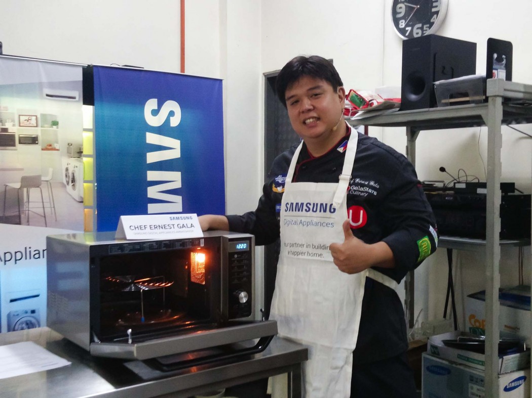Chef Ernest Gala shows off the Samsung Smart Oven