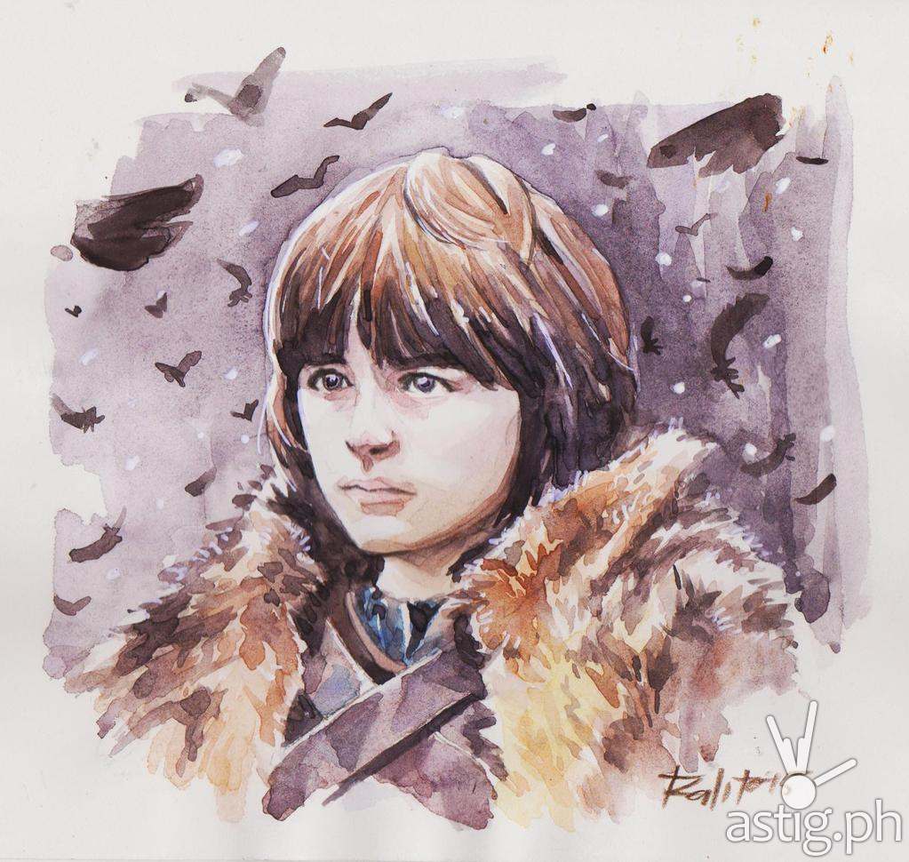 Bran Stark watercolor fan art by Peejhey Palita