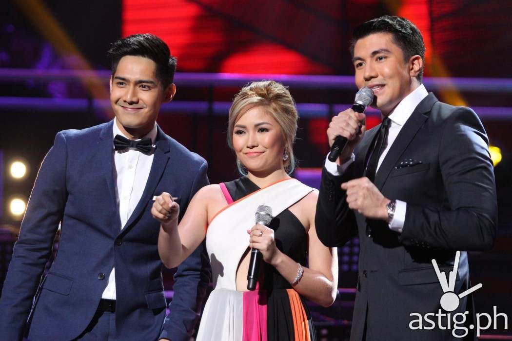 The Voice Kids hosts Robi Domingo, Yeng Constantino, and Luis Manzano