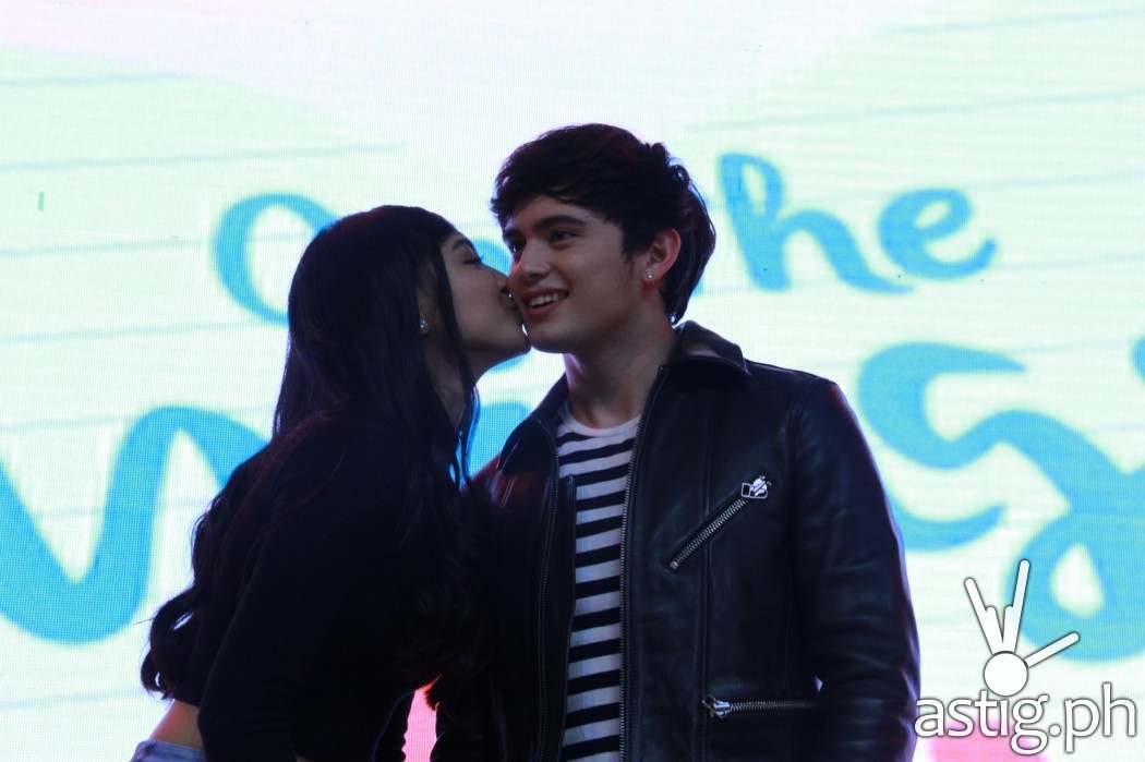 A sweet kiss from Nadine and James