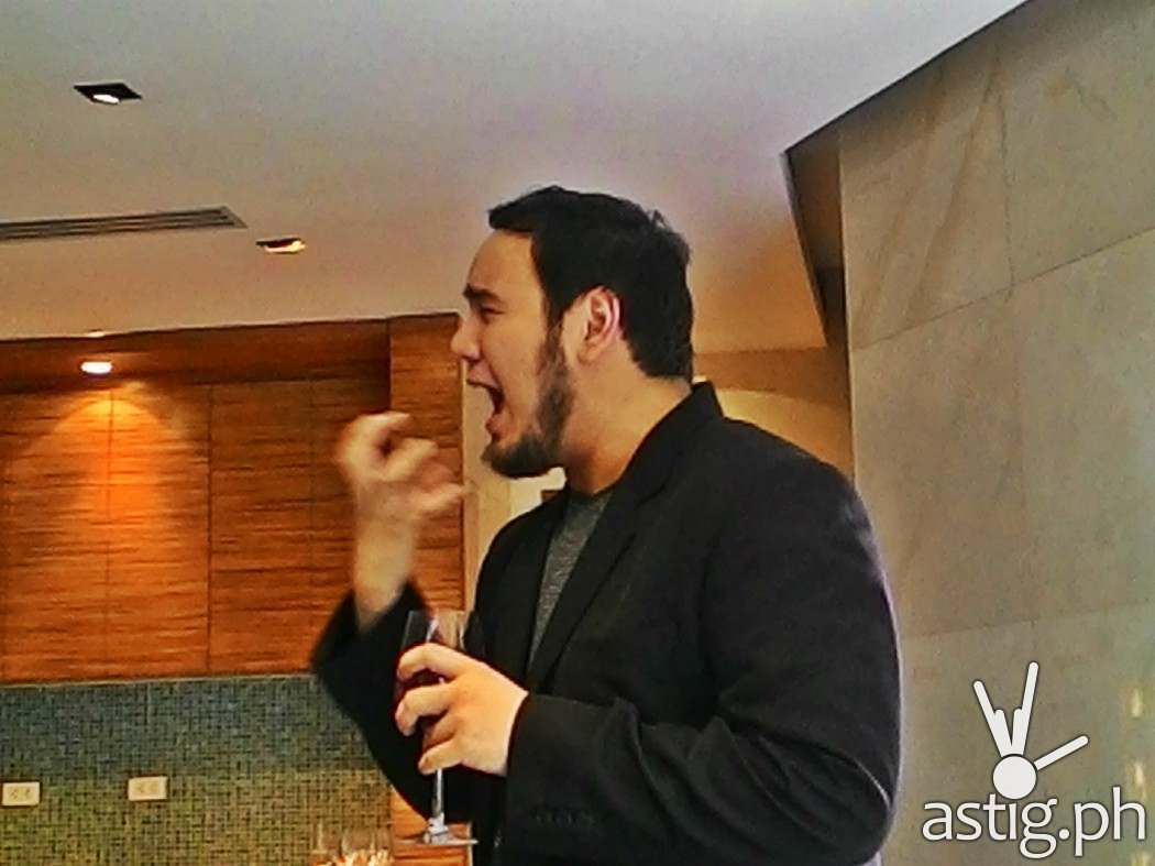 Here’s Robi Joseph getting all animated while sharing with us the 5 S’s of wine tasting...See...Smell...Swirl...Sip...Savor...