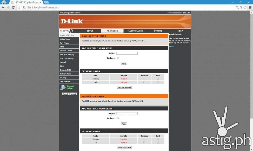 You can configure multiple SSIDs on the D-Link DSL2877AC so your guests can easily connect to your Wi-Fi