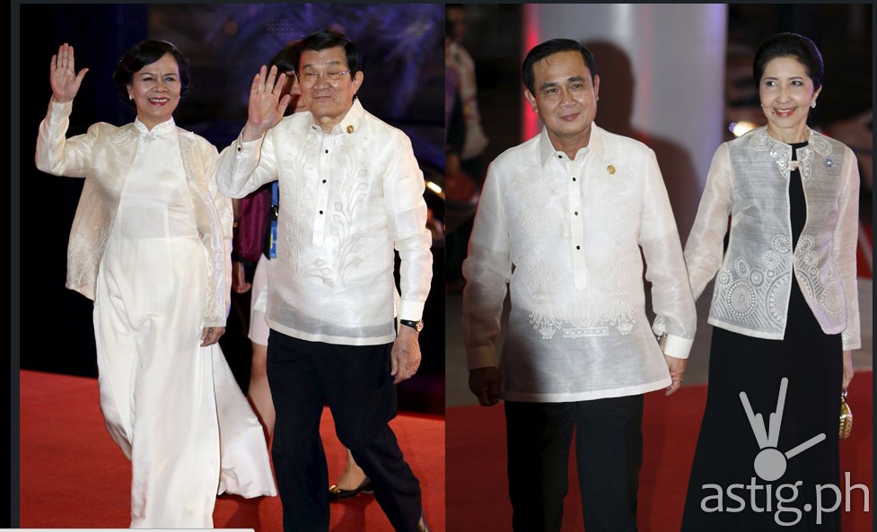 Thai Prime Minister Prayut Chan-ocha and his wife Naraporn and Vietnamese President Truong Tan Sang and his wife Mai Thi Hanh