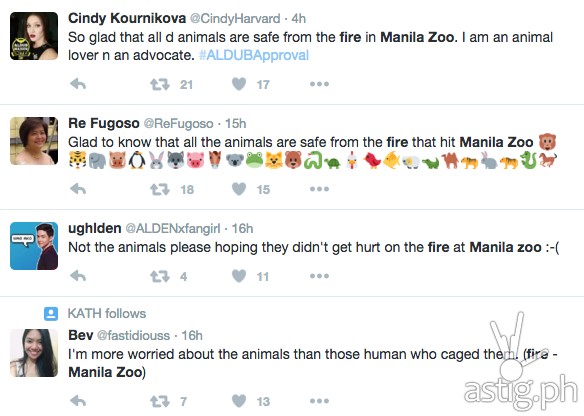Netizens alarmed on Manila zoo fire