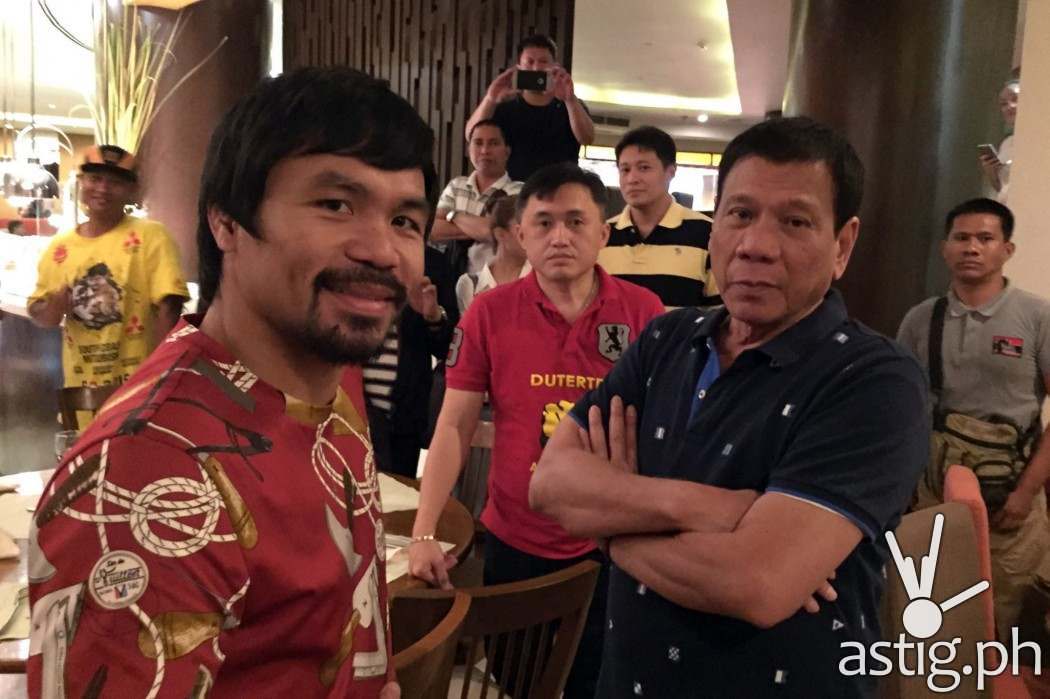 Rodrigo Duterte with Manny Pacquiao (source: Rody Duterte on Facebook
