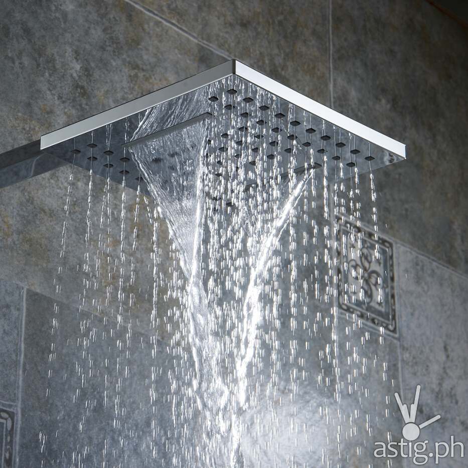 A square metal showerhead that looks just like this landed on my face which would have left me scarred for life