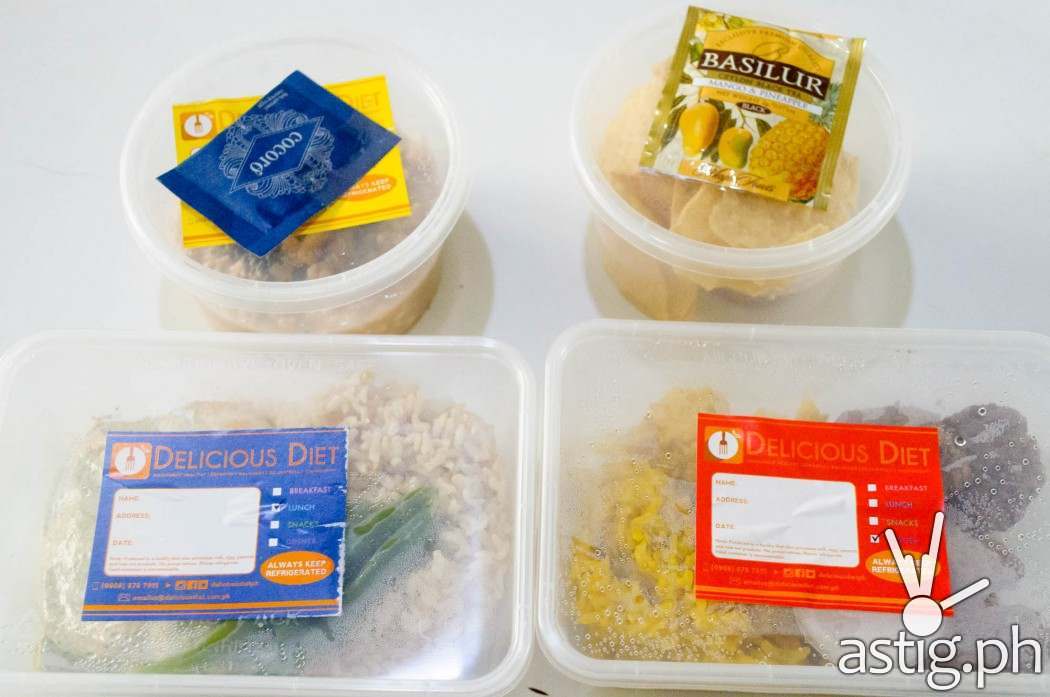 Food is packed into microwaveable containers that you can easily take with you wherever you go