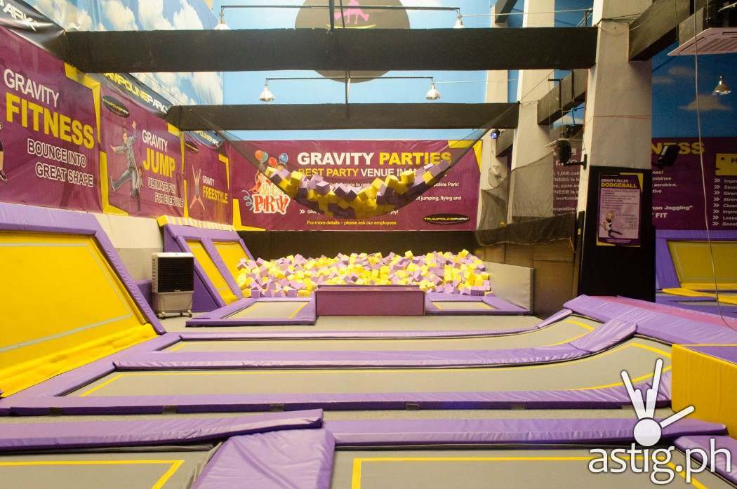 Aside from trampolines, there are special areas like this "foam" bed that you can jump - or rather, FLY into