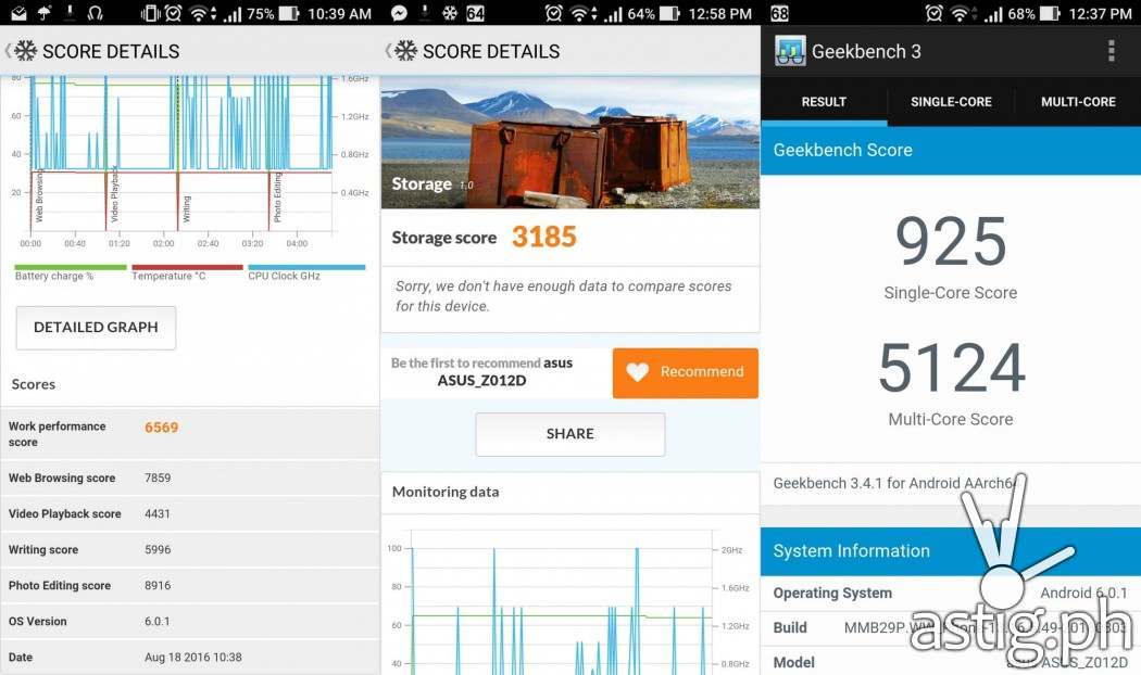 PCMark and Geekbench 3 benchmark results - ASUS ZenFone 3