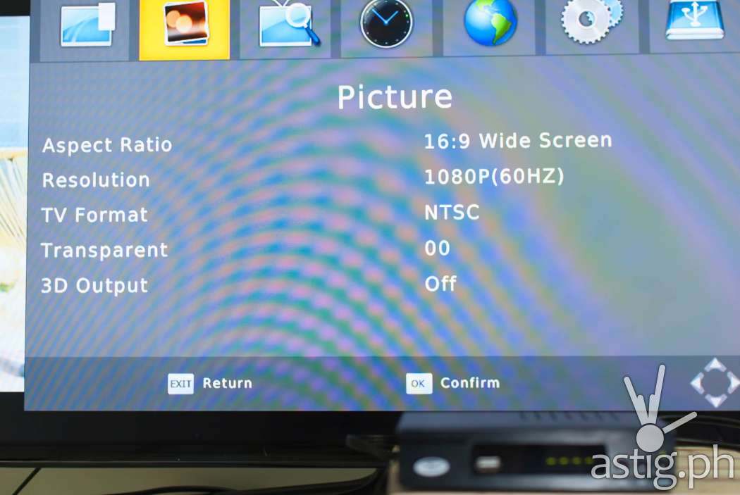 Picture settings - WOW! TV Box