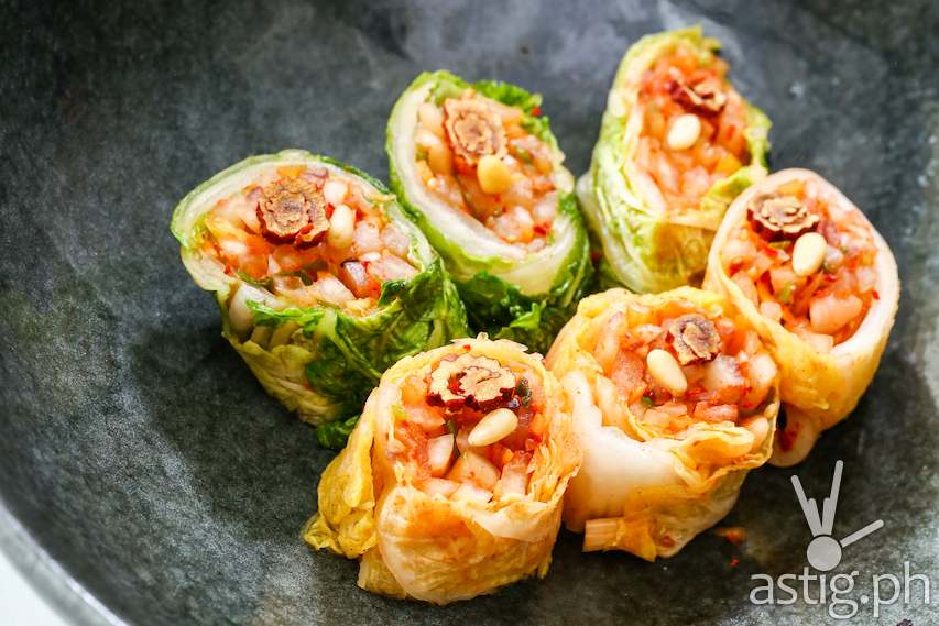 Bossam Kimchi – wrapped kimchi with variety of fresh ingredients