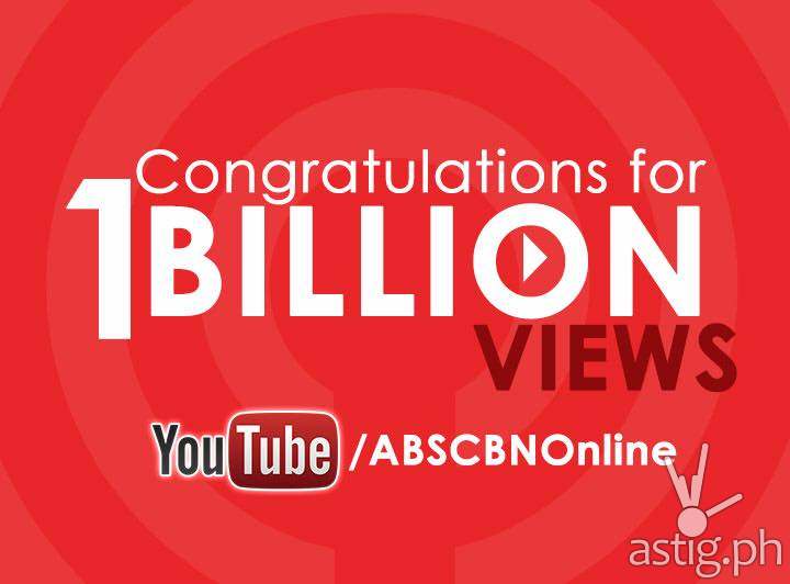 ABS-CBN YouTube channel hits 1 billion views