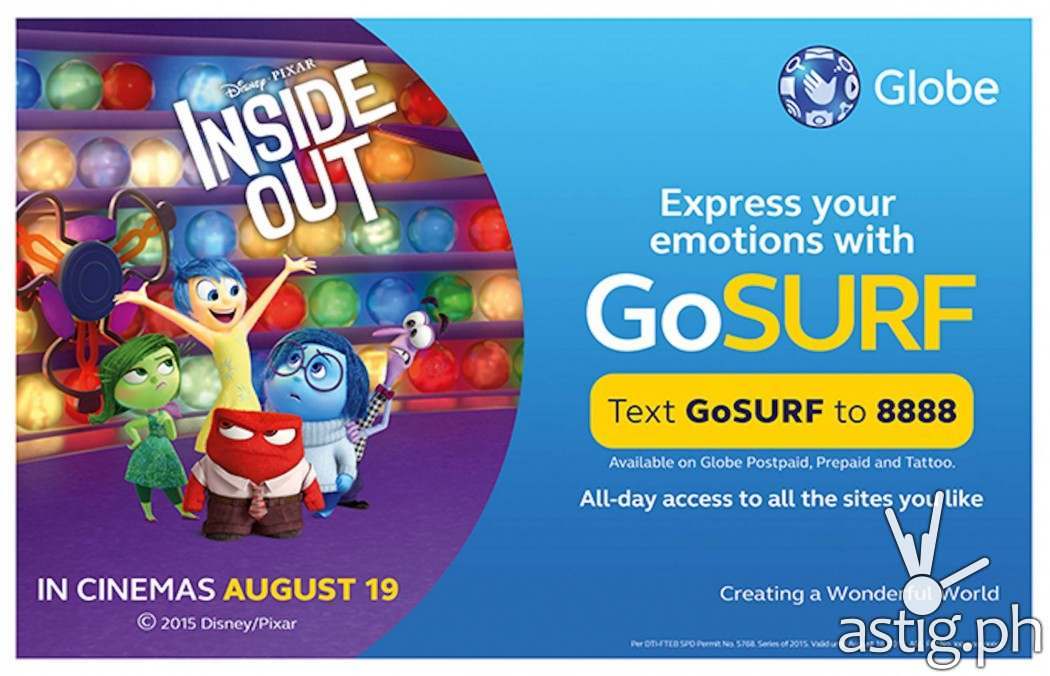 Globe Disney Pixar Inside Out Raffle Promo