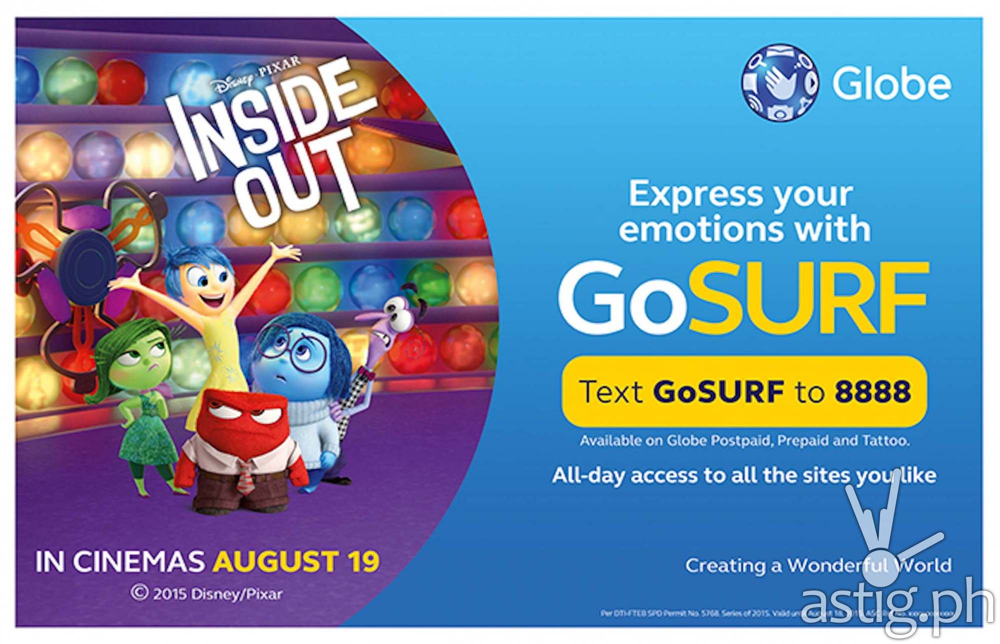 Globe Disney Pixar Inside Out Raffle Promo