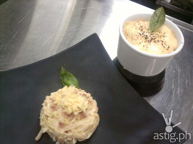 Carbonara and Chicken Pot Pie cooked using the Samsung Smart Oven