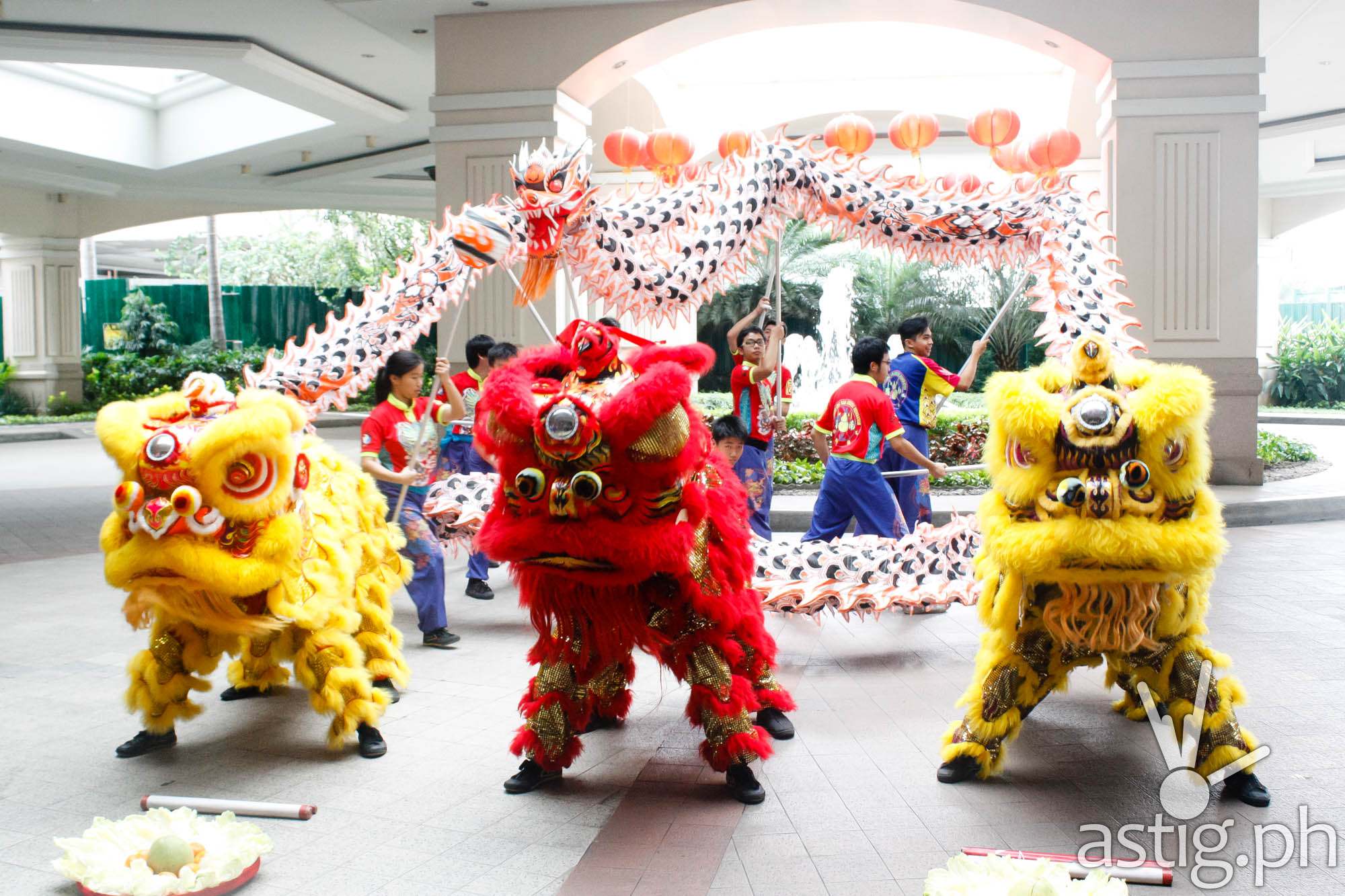 Lion and Dragon Dance at Marriott Hotel Manila