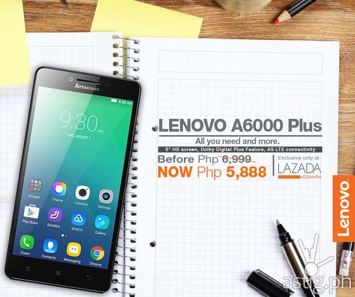 The best-in-class multimedia smartphone Lenovo A6000 Plus now priced at only Php5,888 for Chinese New Year