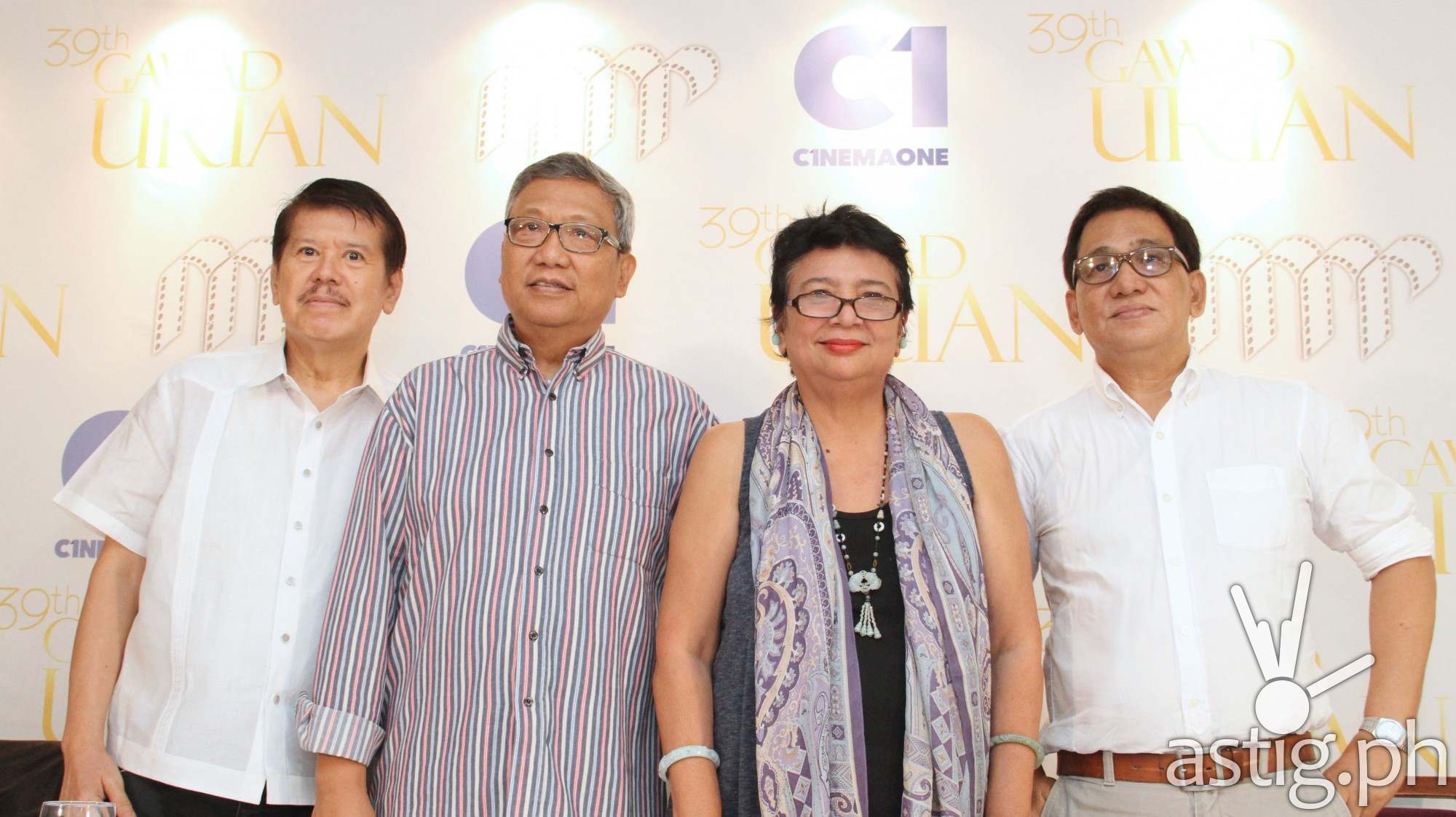 In photo (l-r) Manunuri ng Pelikulang Pilipino (MPP) members Mario Hernando, Nic Tiongson, Grace Alfonso, and Tito Valiente