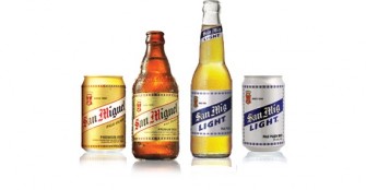 Both the San Miguel Pale Pilsen and San Mig Light contain 5% alcohol, but San Mig Light only contains 100 calories