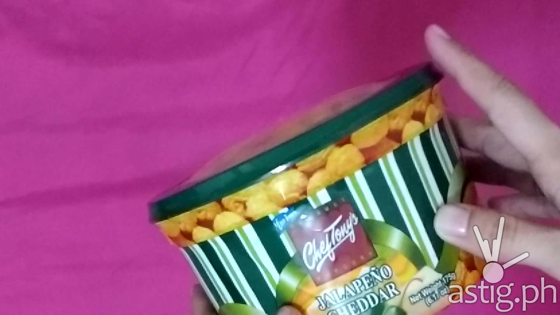 How to open Chef Tony's popcorn bucket