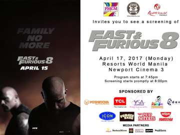 Fast and Furious 8 movie poster PMCM Events
