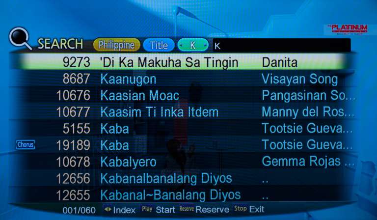 Platinum Alpha features songs in Tagalog, Visayan, and Pangasinan