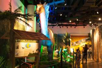 Amargasaurus and Herrerasaurus - Dinosaurs Around The World exhibit - Mind Museum BGC