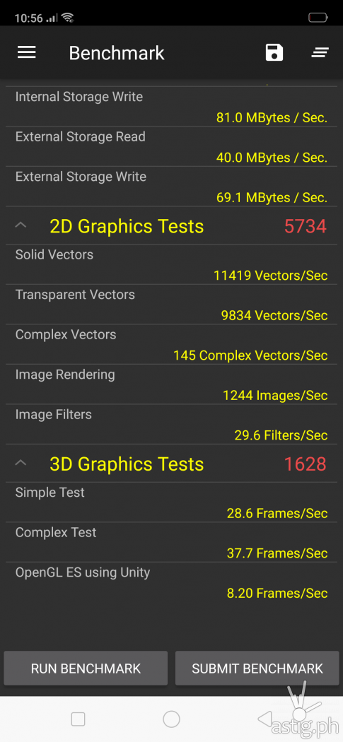PerformanceTestMobile 2D 3D graphics benchmark results - OPPO F9