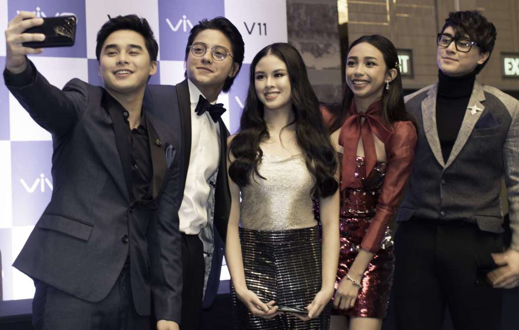 McCoy De Leon, Daniel Padilla, Kisses Delavin, Maymay Entrata, and Robert Barber at the Vivo V11 Philippine launch held in Bonifacio Global City, Taguig