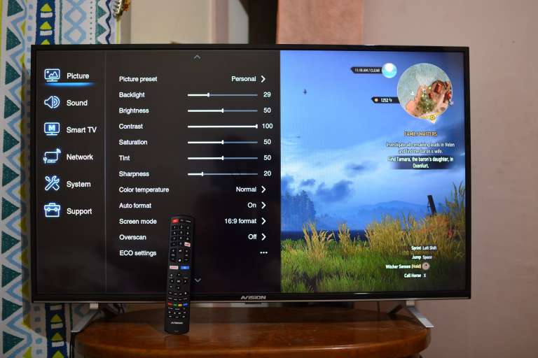 AVision 43FL801 Smart LED TV - display settings