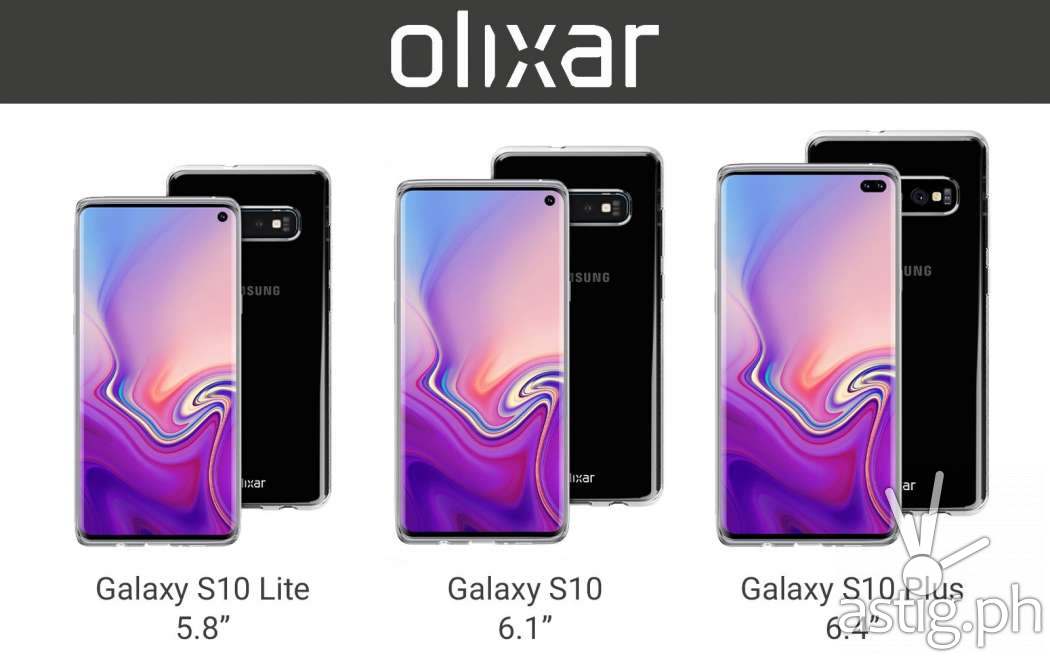 Samsung Galaxy S10 Lite, Samsung Galaxy S10, Samsung Galaxy S10 Plus leaked photo from Olixar cases