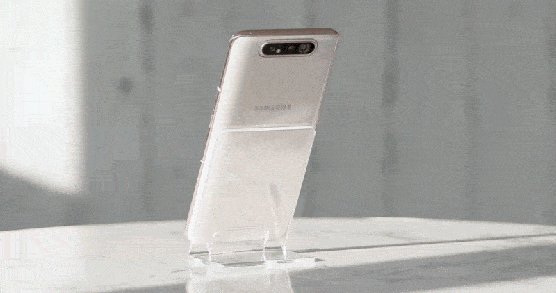 Samsung Galaxy A80’s notchless screen slides to reveal a rotating triple camera